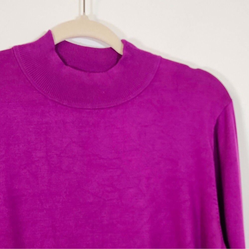 Pendleton Knit Mock Neck Pullover Long Sleeve Silk blend Purple Sweater XL